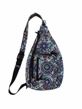 Vera Bradley Stained Glass Medallion Quilted Crossbody Sling Backpack Travel Bag